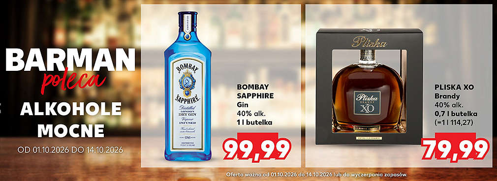 alkohole mocne, rum, gin, koniak - w ofercie Kauflandu