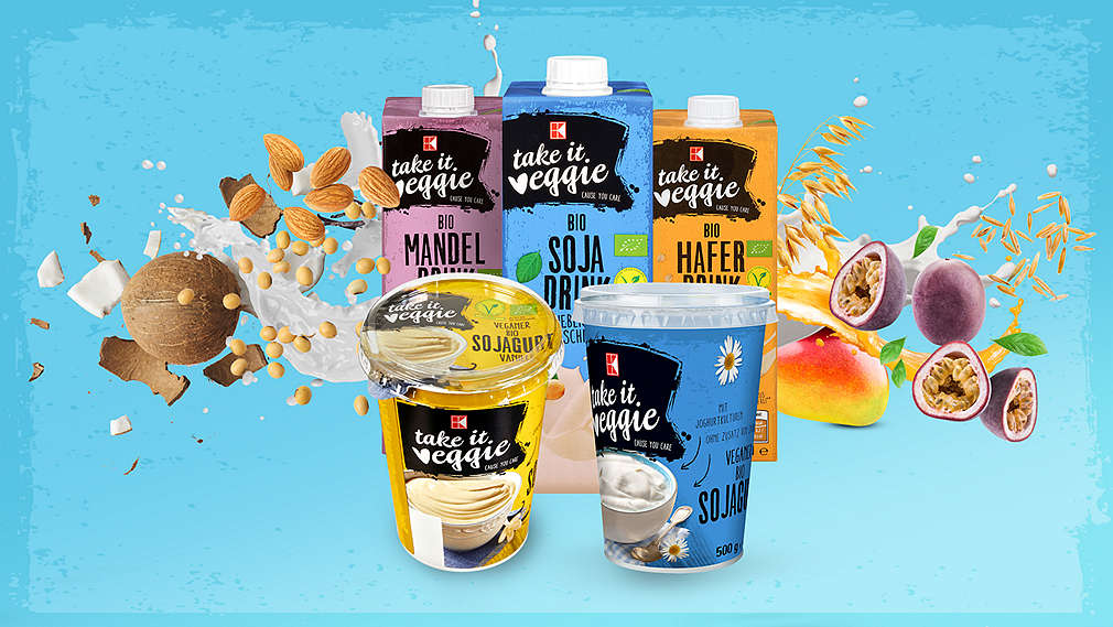 Kolaž proizvoda iz asortimana robne marke K-take it veggie