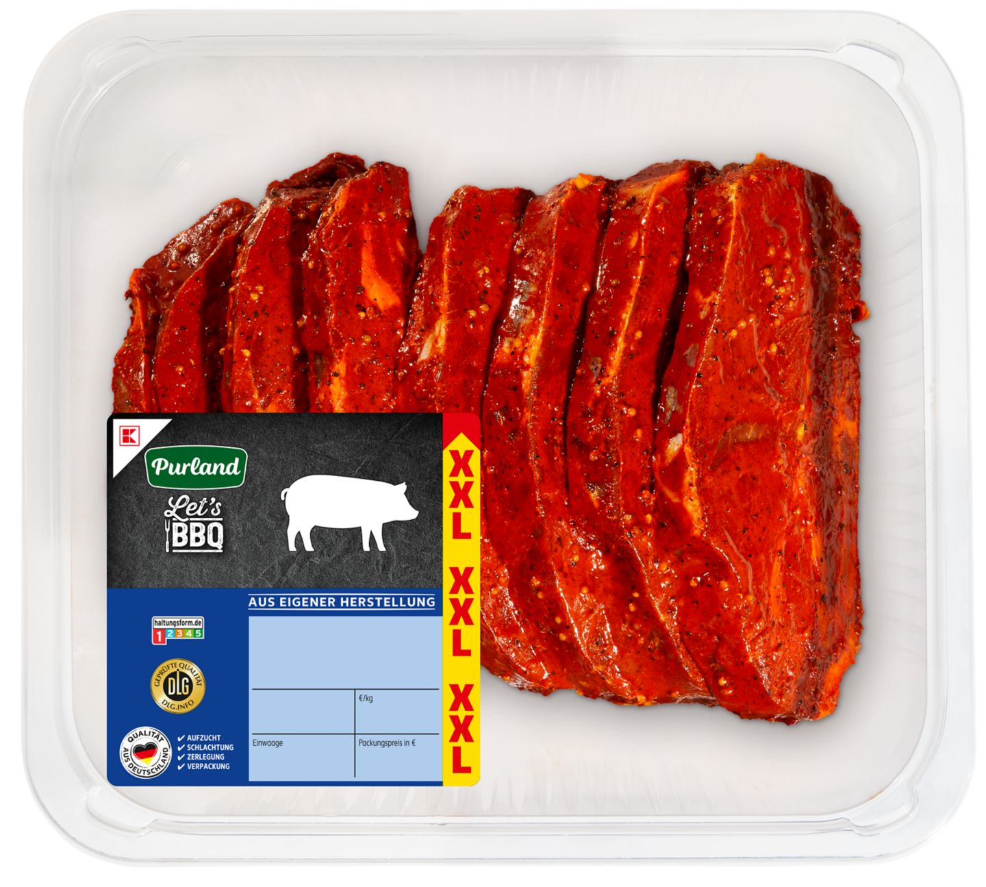 K-PURLAND Nacken-/Kammkotelett XXL vom Schwein, mariniert