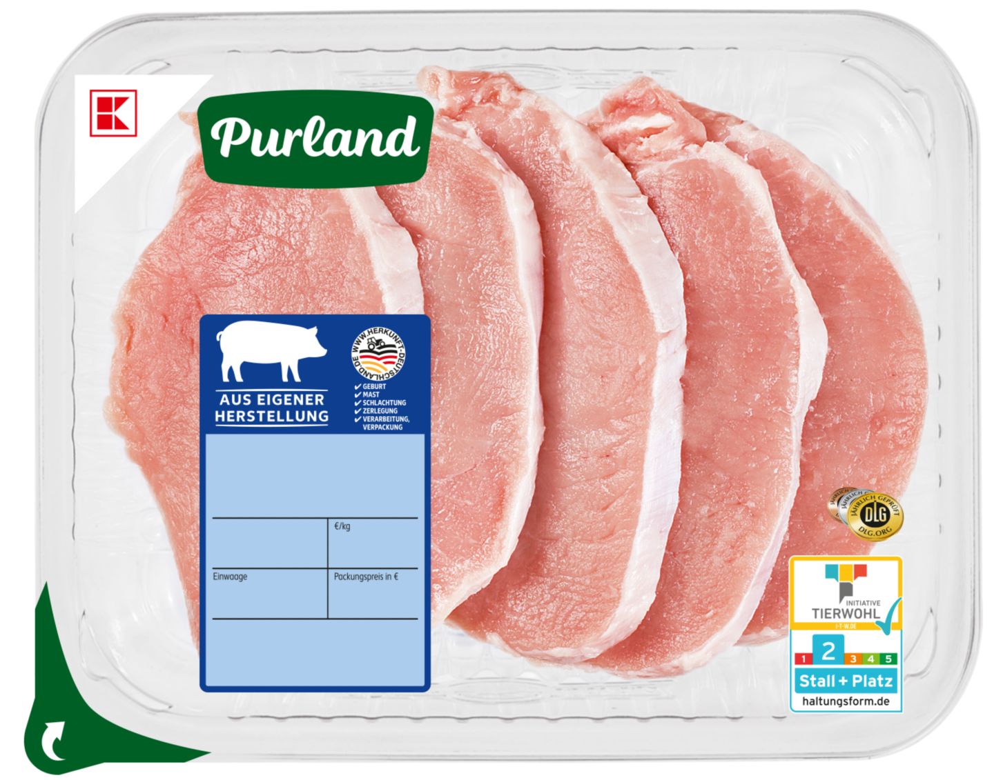 K-PURLAND Minutensteaks aus dem Schweinelachs