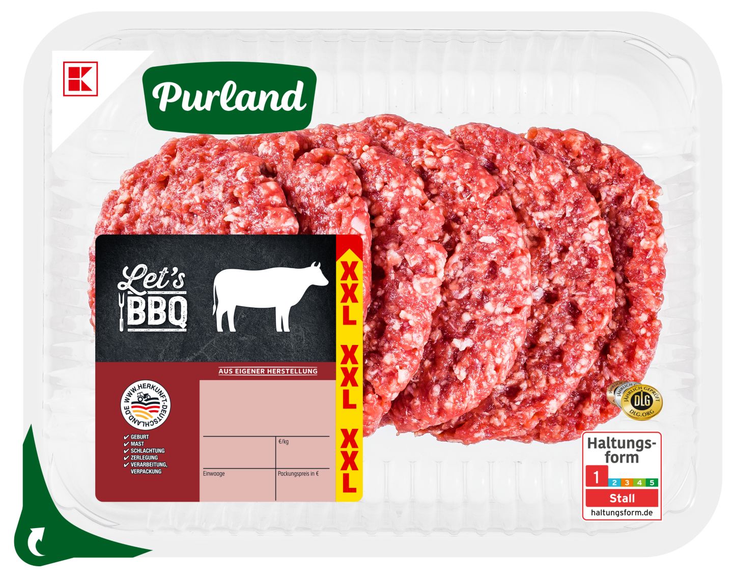 K-PURLAND Hamburger vom Rind XXL