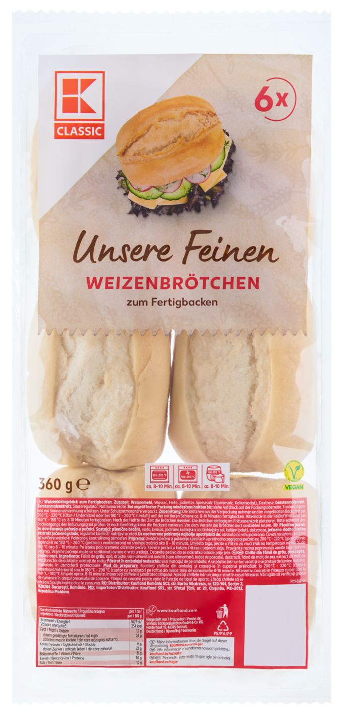 K-CLASSIC Unsere Feinen Weizenbrötchen