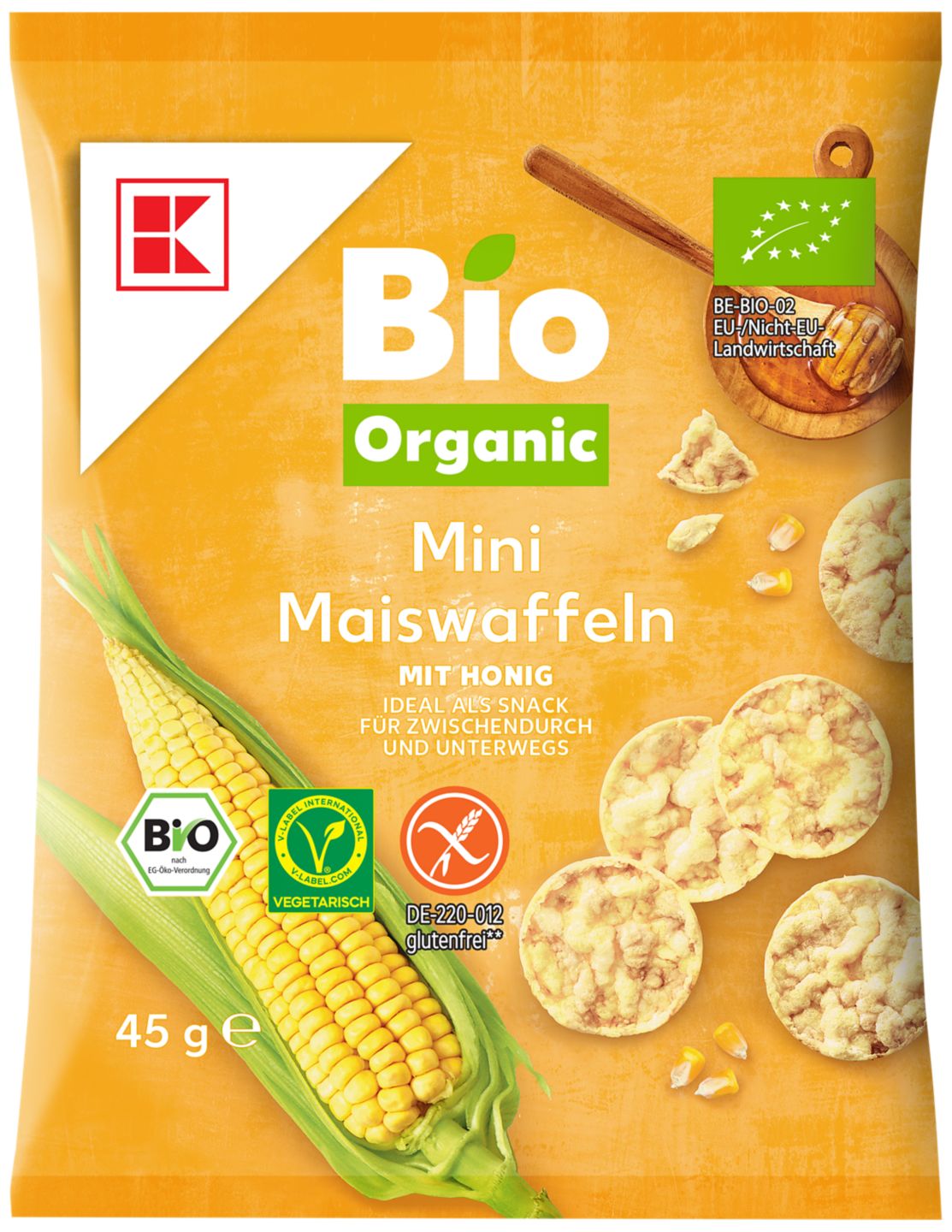 K-BIO ORGANIC Bio-Mini-Maiswaffeln oder -Reiswaffeln