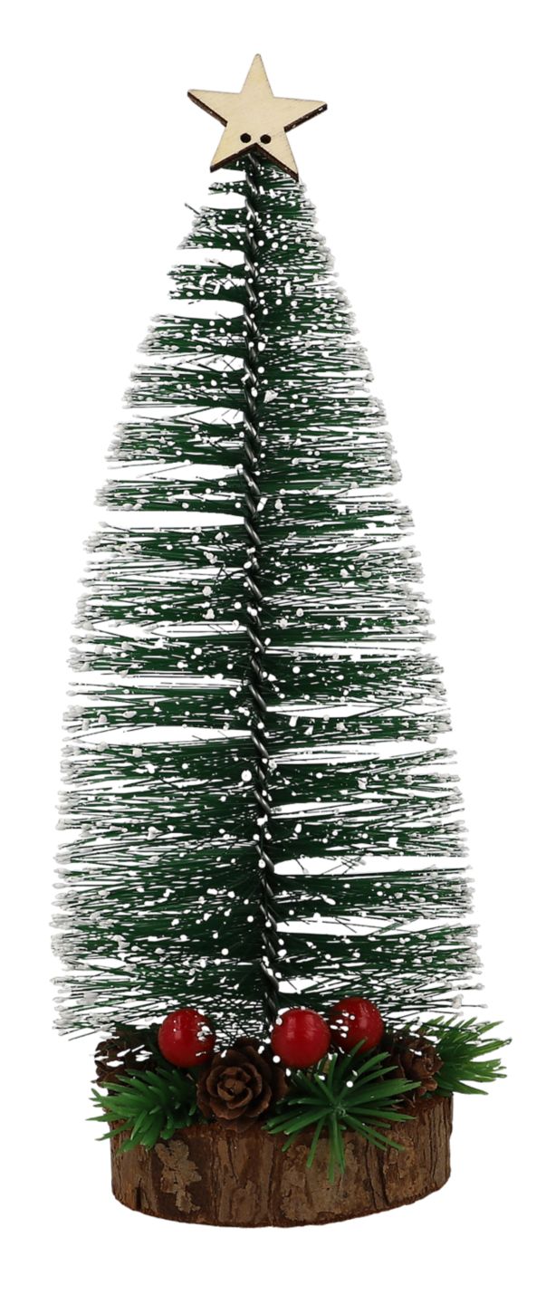 Deko-Aufsteller Tanne auf Baumstamm