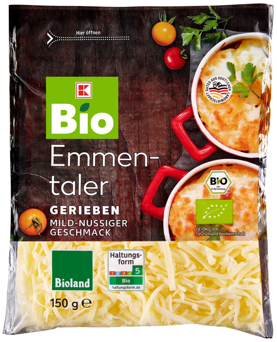 K-BIO Emmentaler
strouhaný 45%