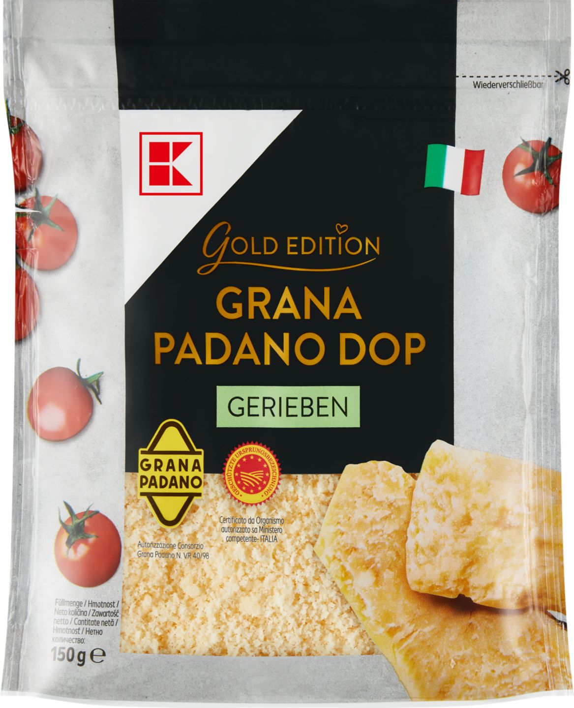 K-GOLD EDITION Grana Padano DOP, gerieben