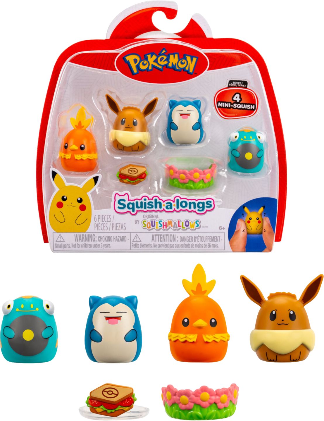 POKÉMON 4-Figuren-Set »Squish-a-long«