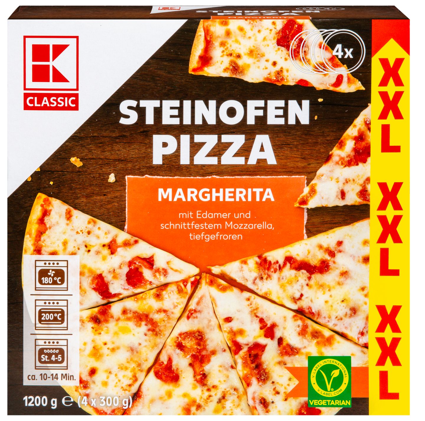 K-CLASSIC Steinofen-Pizza Margherita XXL