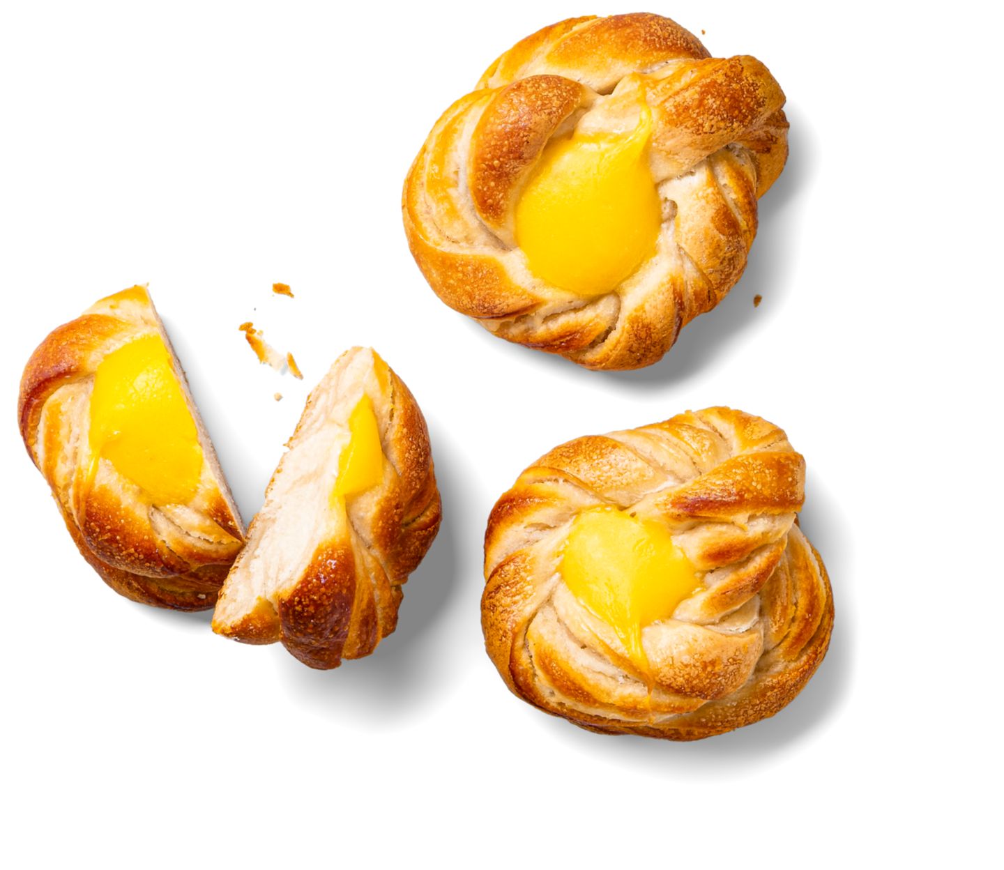 Knoten mit Vanillefüllung