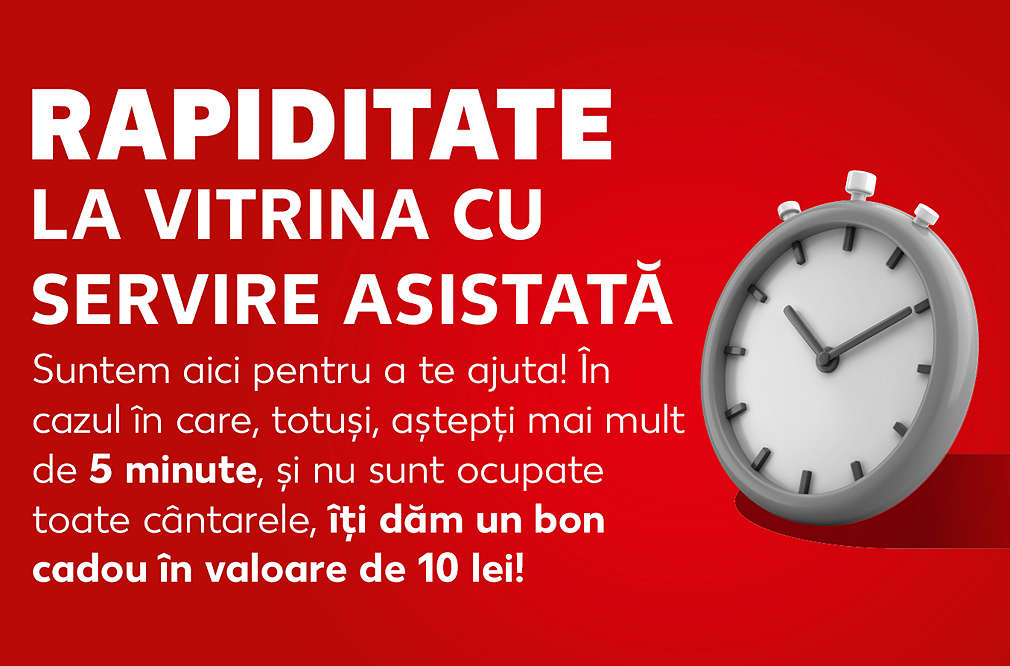 Rapiditate la vitrina cu servire asistată