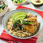 Fotografija recepta Slana zobena kaša s tofuom, špinatom i gljivama