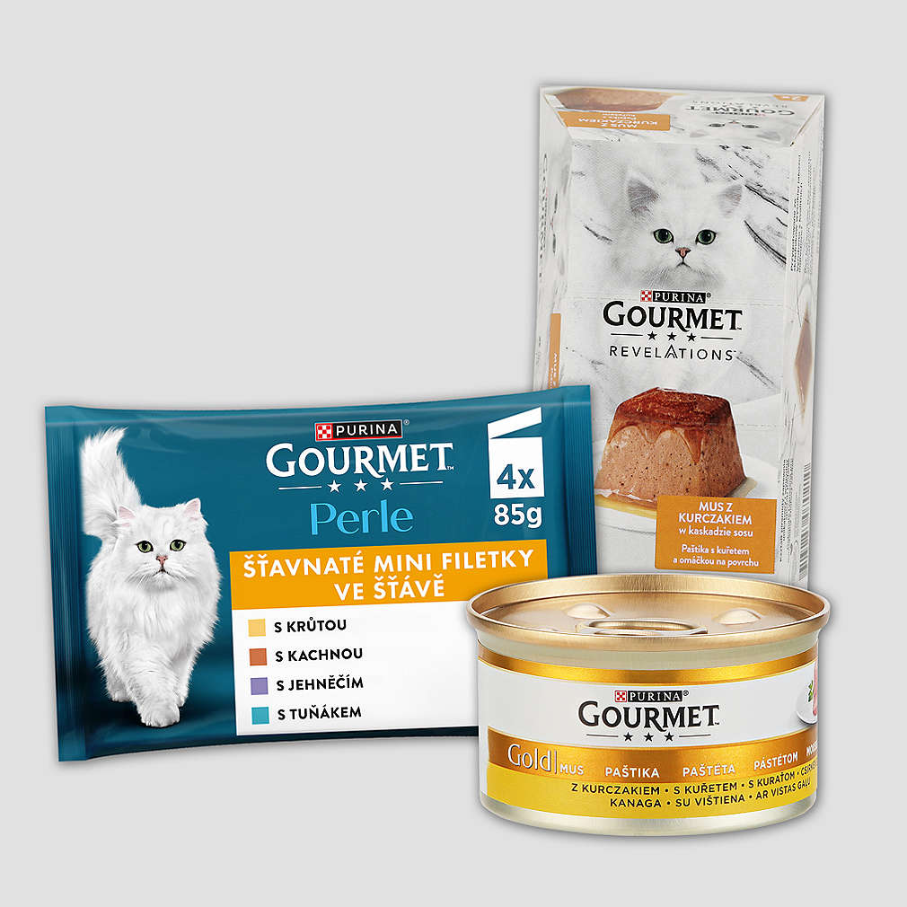 Krmivo pro kočky značky Gourmet