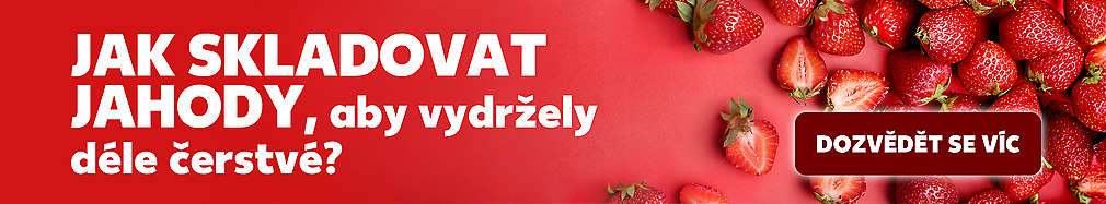 Krásné červené jahody a text: Jak skladovat jahody, aby zůstaly déle čerstvé?