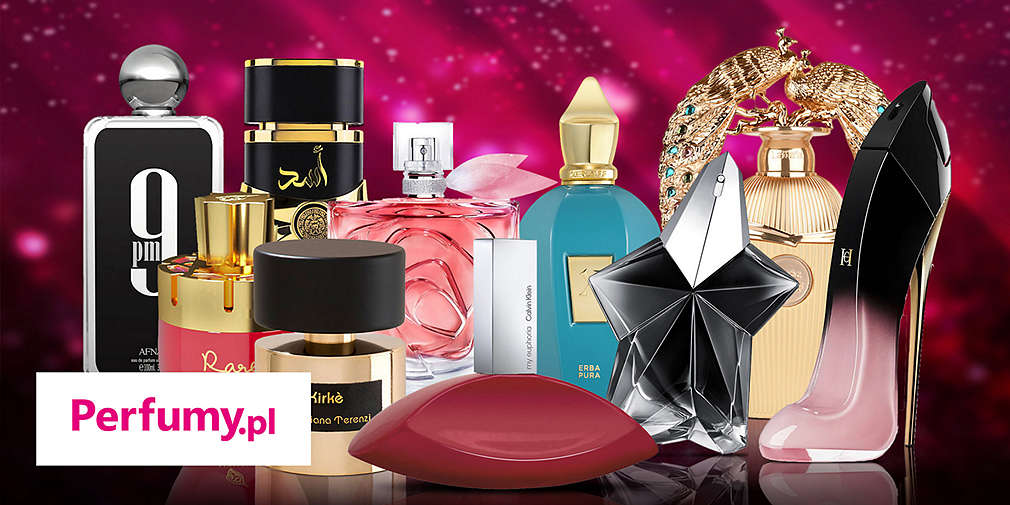 Duża ilość flakonów z perfumami o różnych kształtach - znanych marek