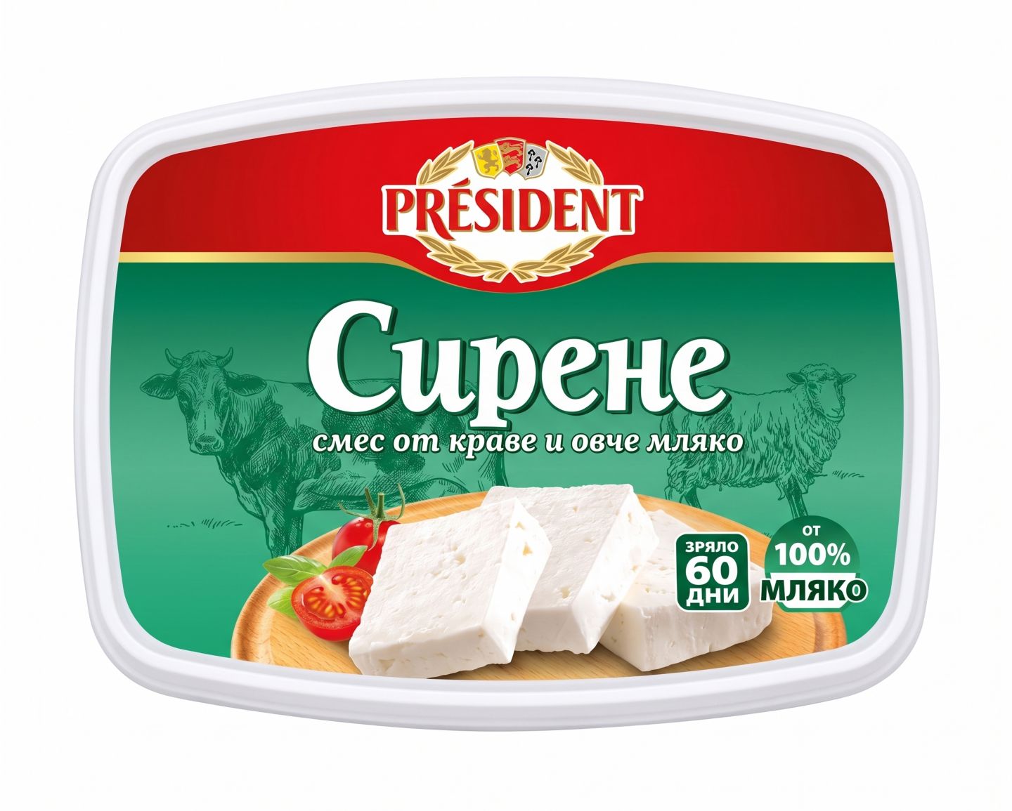 Изображение на PRESIDENT Сирене смес
от краве и овче мляко