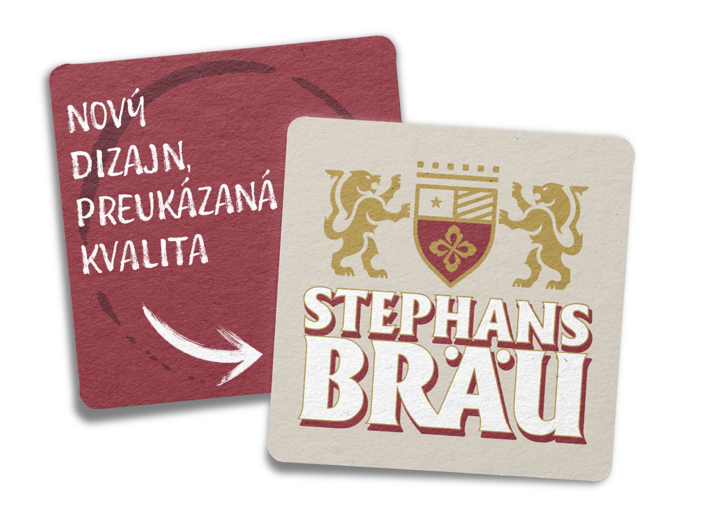 Coasters for beer with the Stephansbräu private label logo