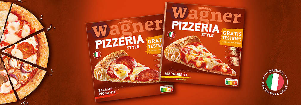 WAGNER Werbebanner für PIZZERIA STYLE Tiefkühlpizza