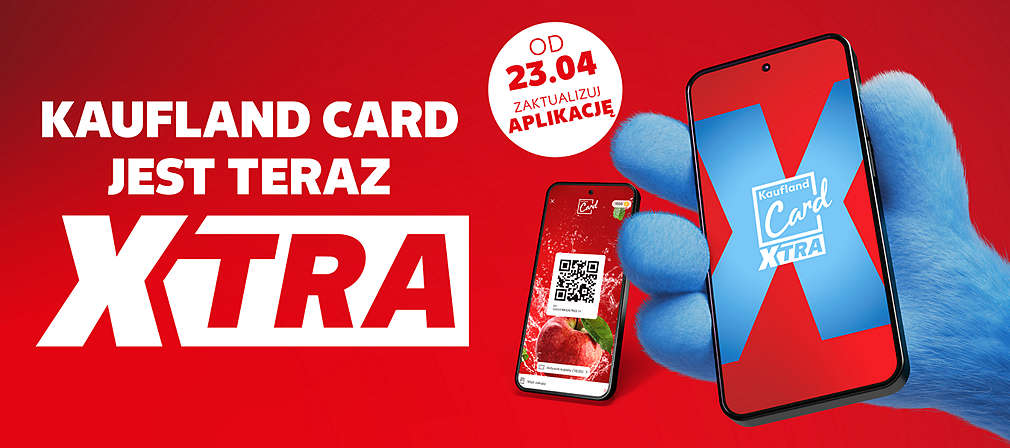 Niebieska postać o kształcie X z twarzą trzyma telefon z ikonkami