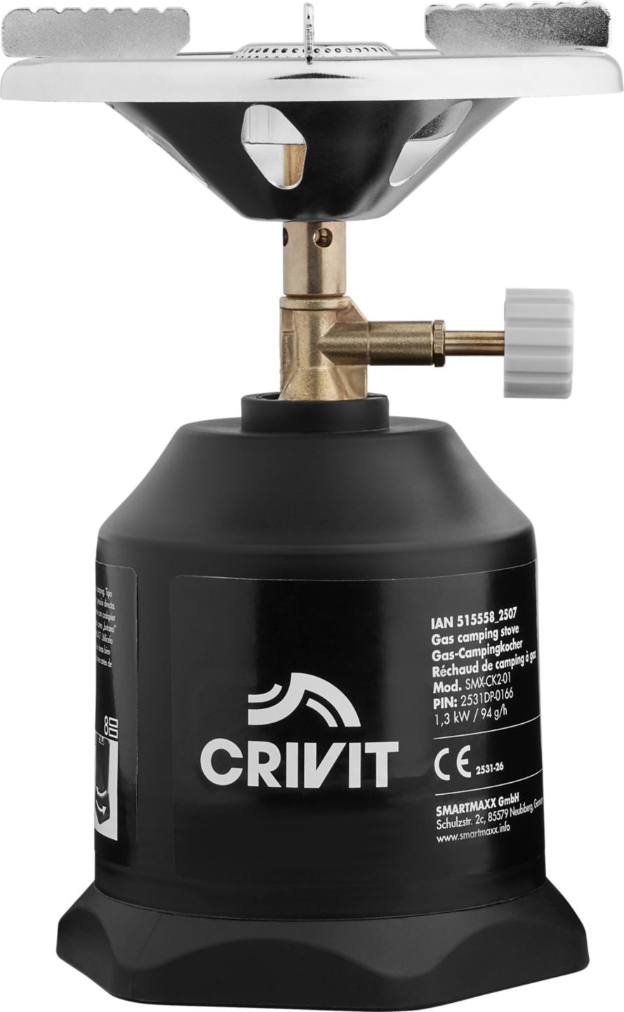 CRIVIT Plynový kempinkový vařič
výkon: max. 1300 W