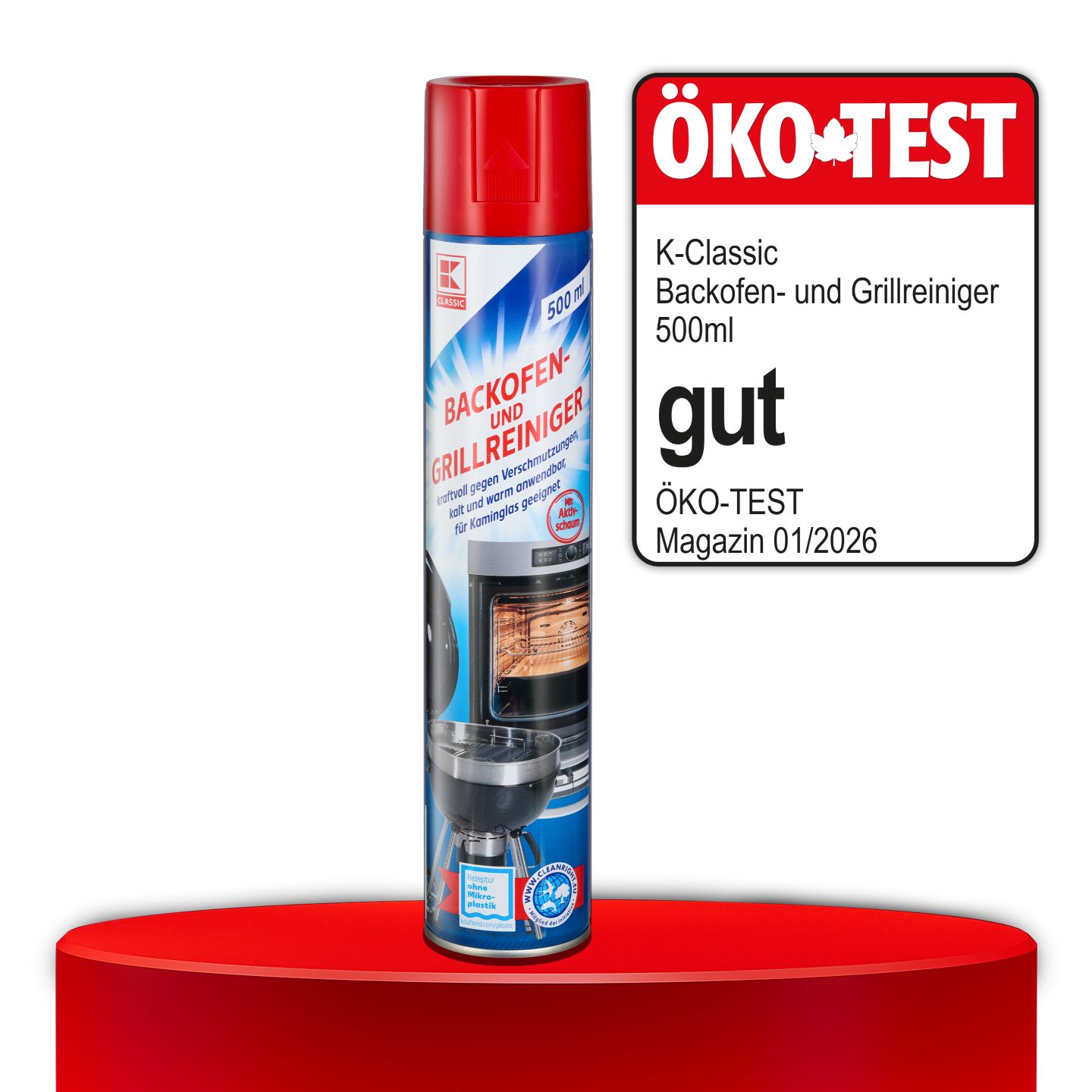 ÖKO-TEST, gut, K-CLASSIC Backofen- und Grillreiniger, 500 ml