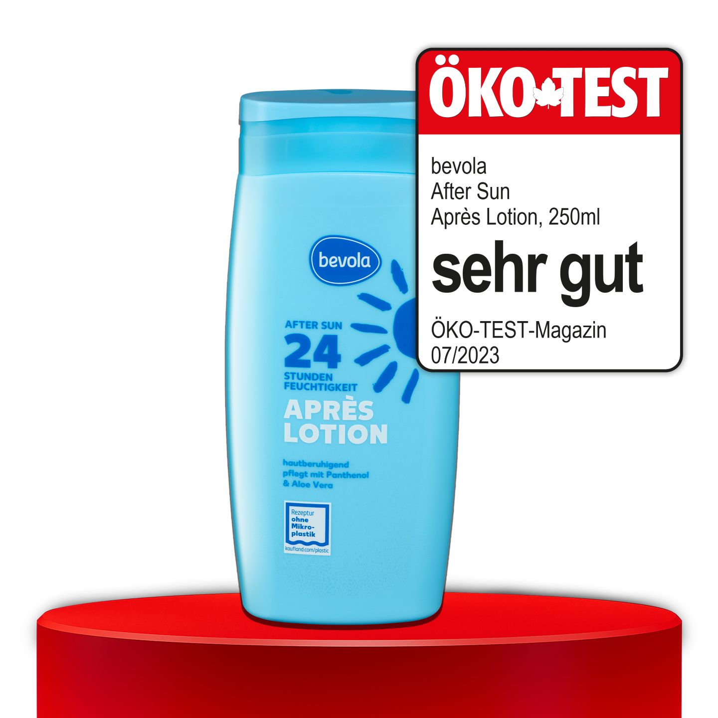 ÖKO-TEST, sehr gut, BEVOLA® After Sun Après Lotion, 250 ml