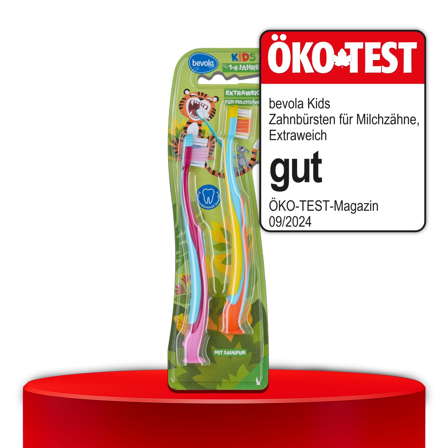ÖKO-TEST, gut, BEVOLA® KIDS Zahnbürsten, 2 St.