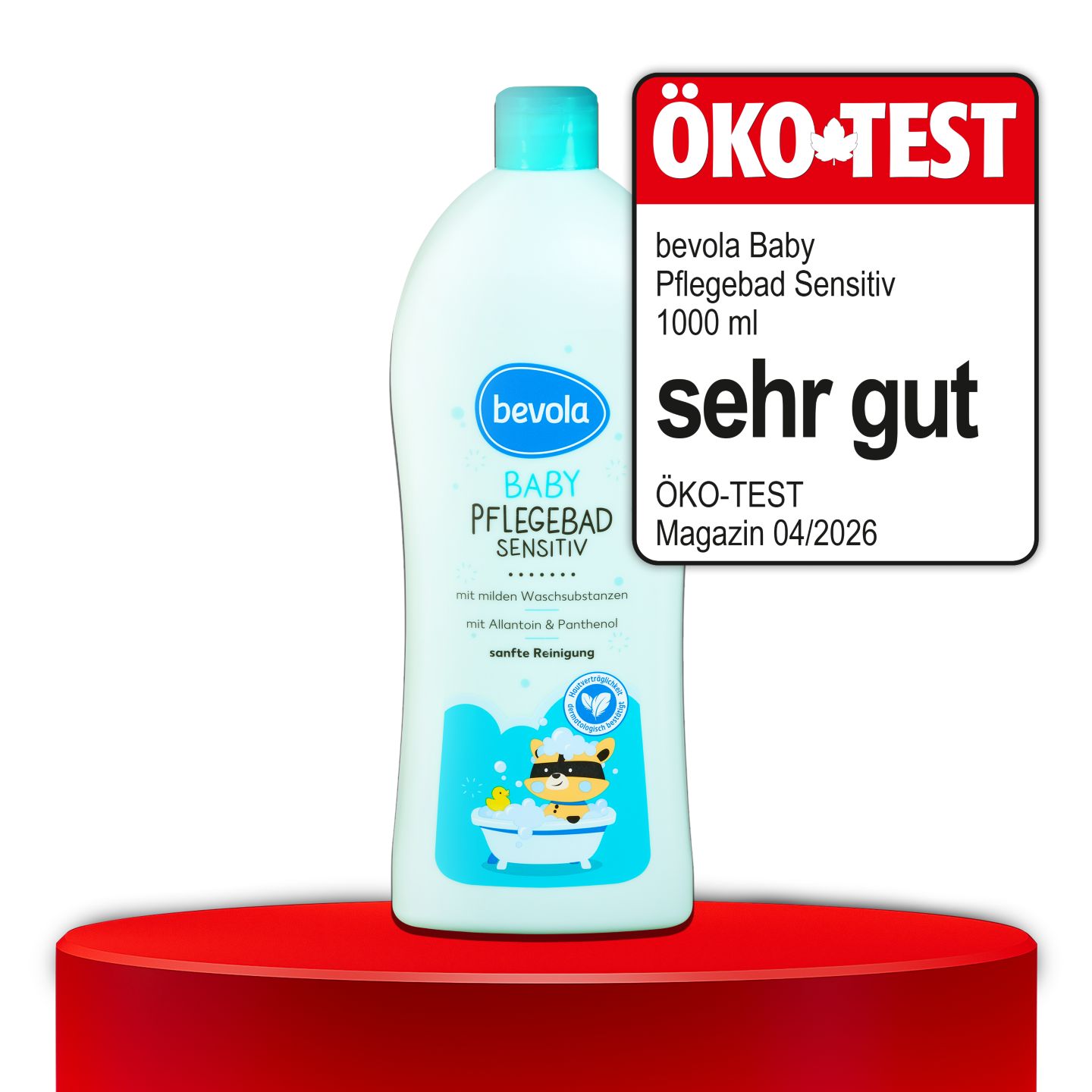 ÖKO-TEST, sehr gut, BEVOLA® BABY Pflegebad Sensitiv, 1000 ml