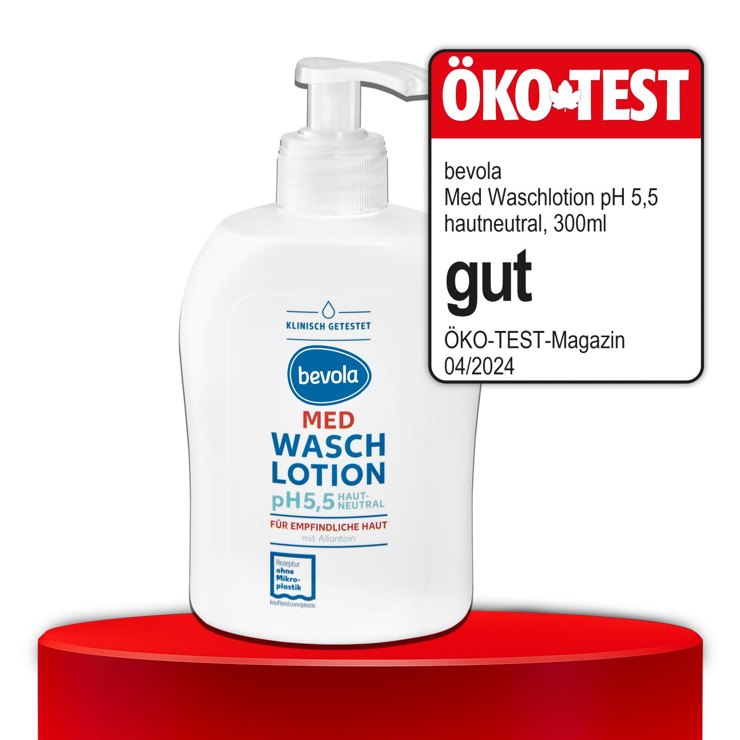 ÖKO-TEST, gut, BEVOLA® MED Waschlotion pH 5,5 hautneutral, 300 ml