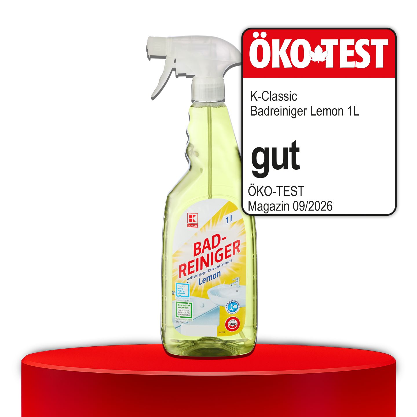 ÖKO-TEST, gut, K-CLASSIC Badreiniger Lemon, 1 l