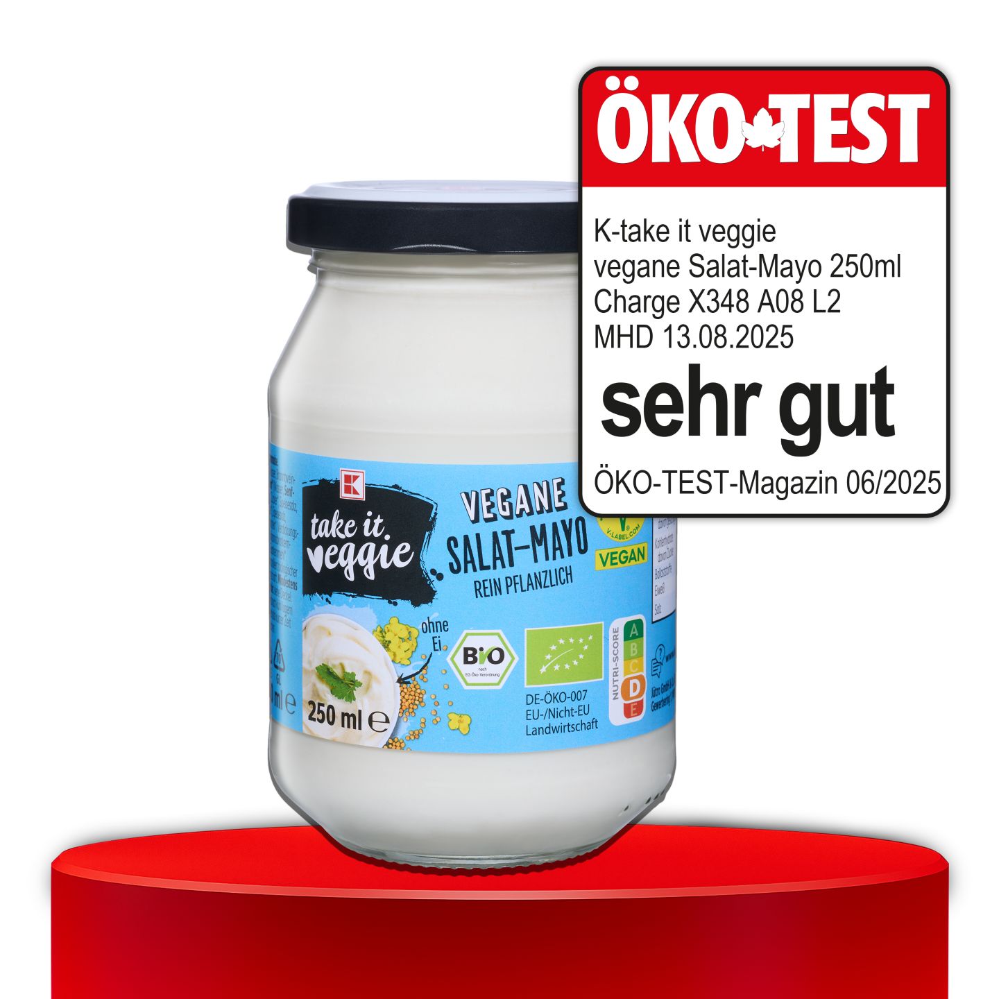 ÖKO-TEST, sehr gut, K-TAKE IT VEGGIE vegane Salat-Mayo, 250 ml