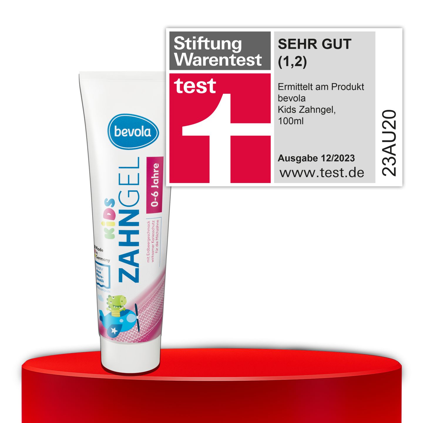 Stiftung Warentest, SEHR GUT (1,2), BEVOLA® KIDS Zahngel, 100 ml