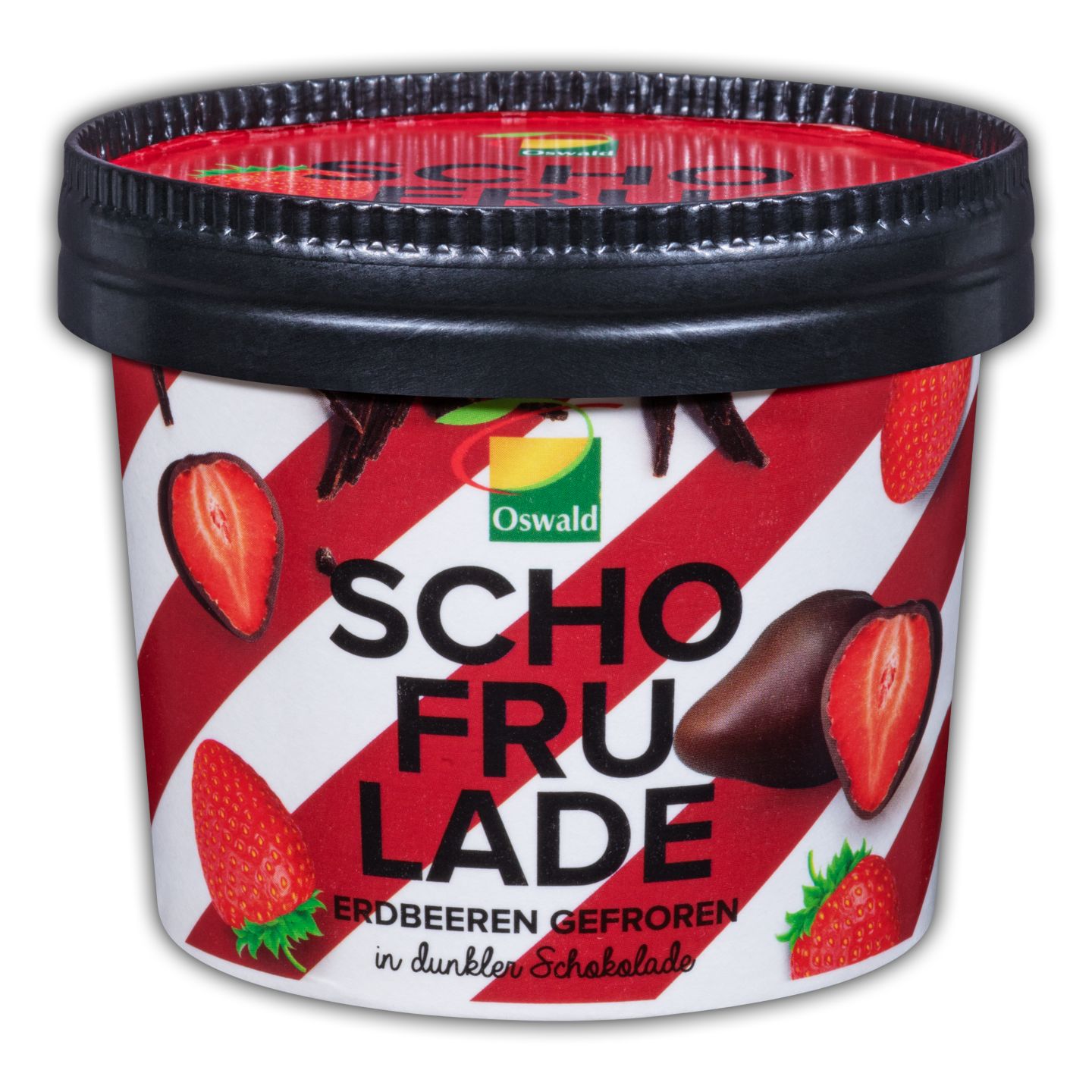 OSWALD Schofrulade „Erdbeeren gefroren in dunkler Schokolade“