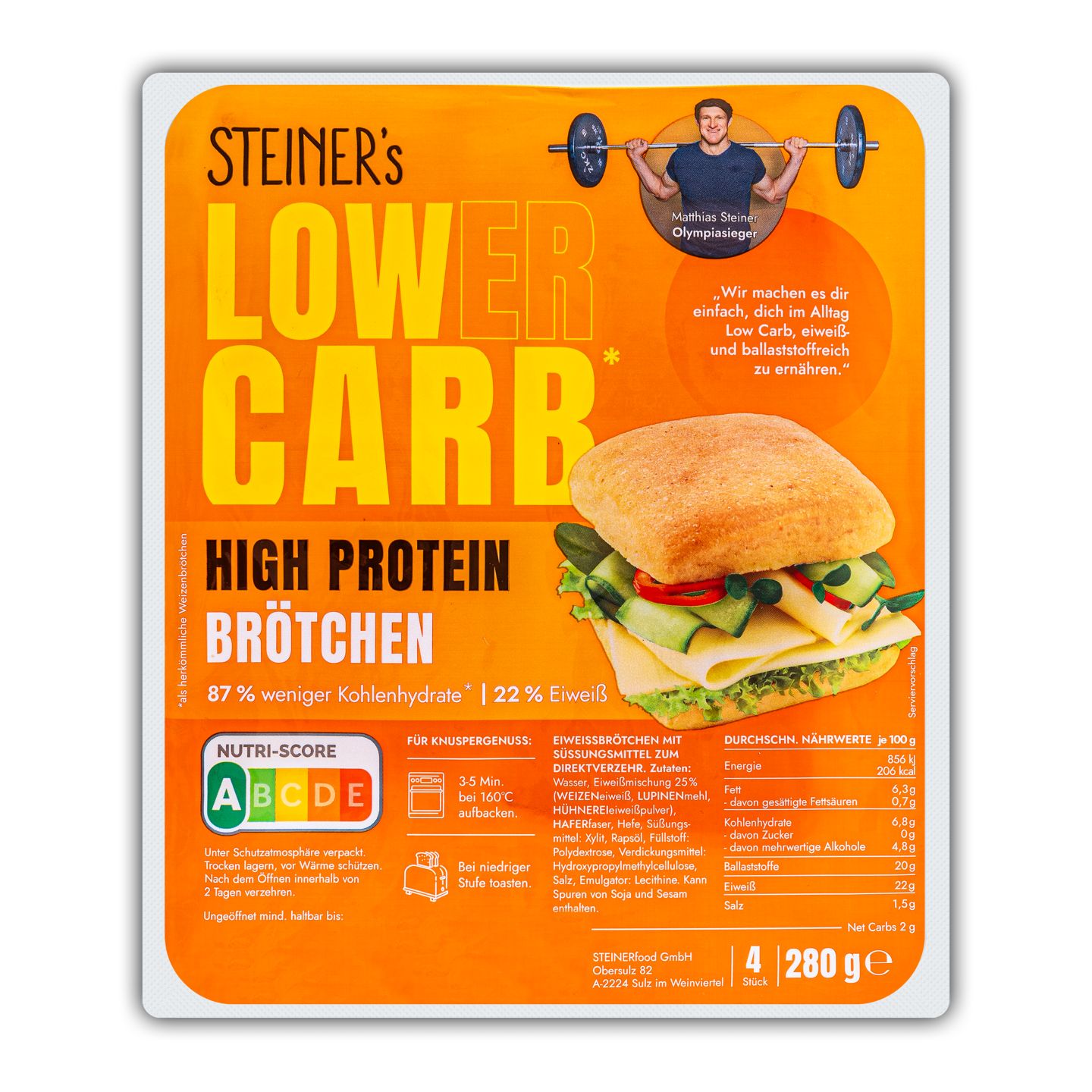 STEINER'S LOWER CARB High Protein Brötchen