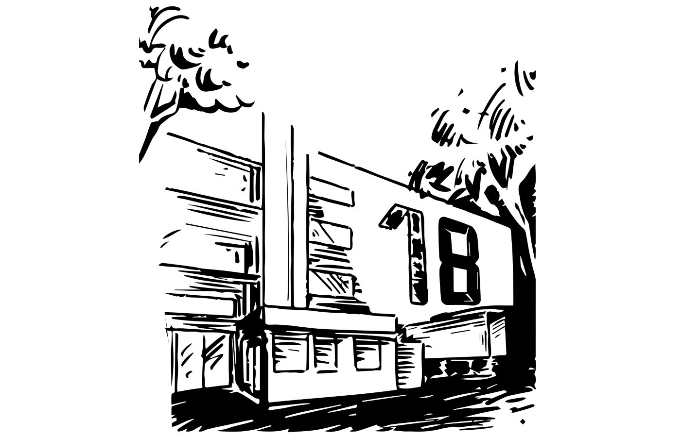 Kresba masozávodu Modletice