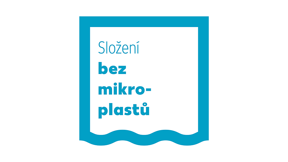 Logo "bez mikroplastů"