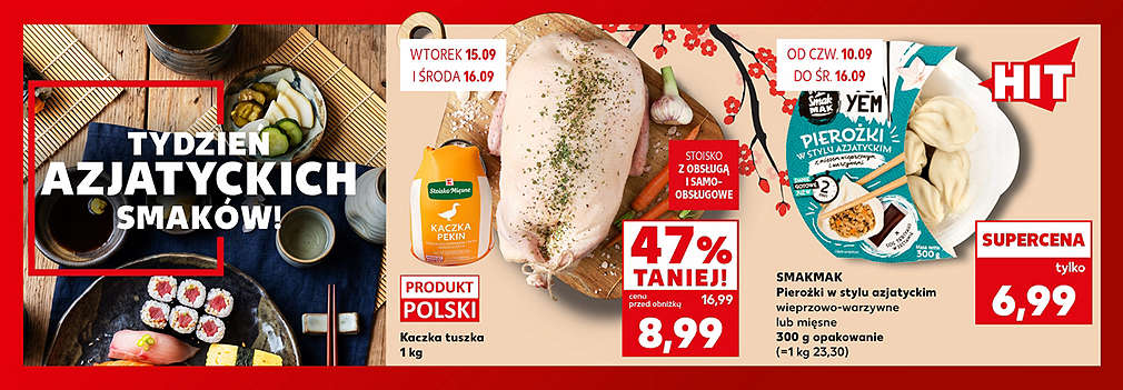 kaczka i pierożki azjatyckie