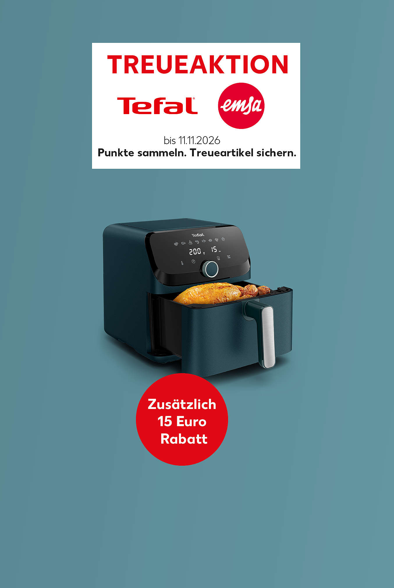 Schriftzug: Treueaktion mit TEFAL und EMSA