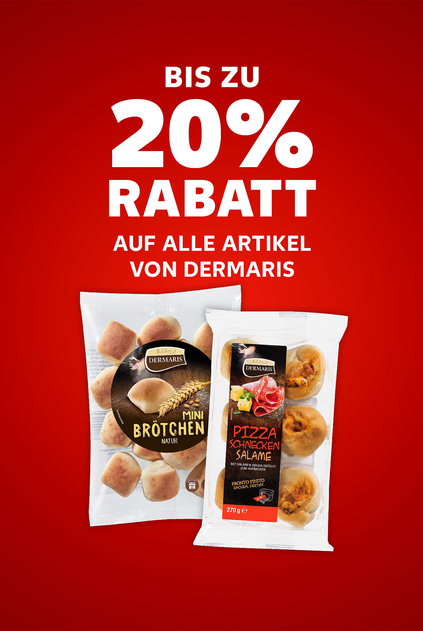 Schriftzug: Bis zu 20 % Rabatt auf alle Artikel von DERMARIS