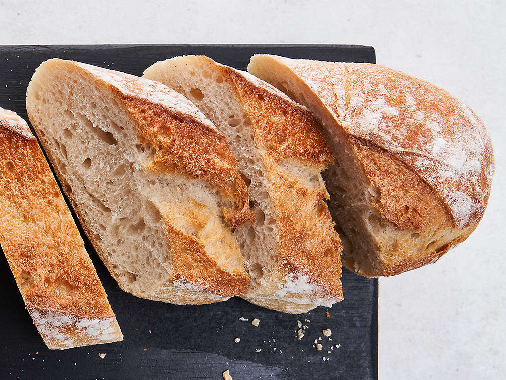 Svježi baget u detaljnom prikazu