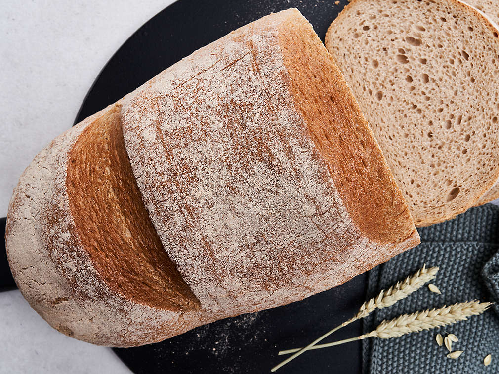 Miješani pšenični kruh u detaljnom prikazu