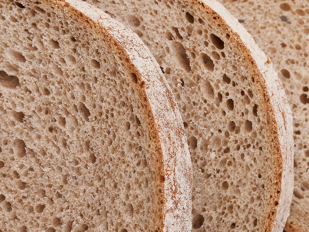 Miješani pšenični kruh u detaljnom prikazu