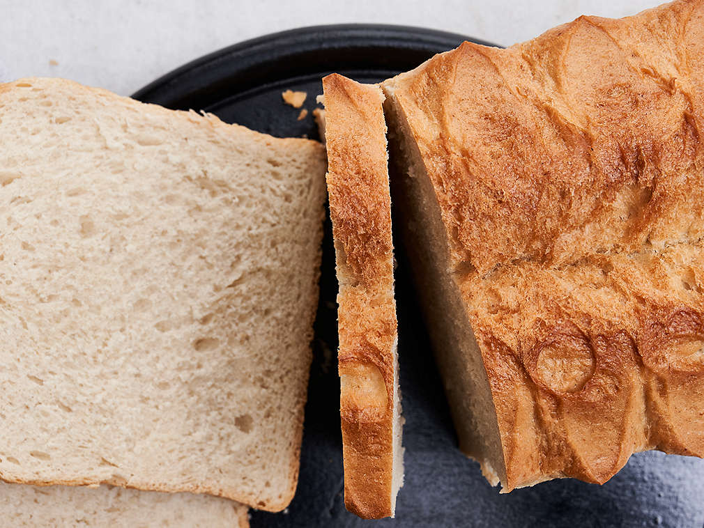 Детайлно изображение на пшеничния хляб за тостер