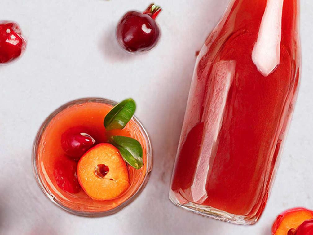 Детайлно изображение на сок от ацерола