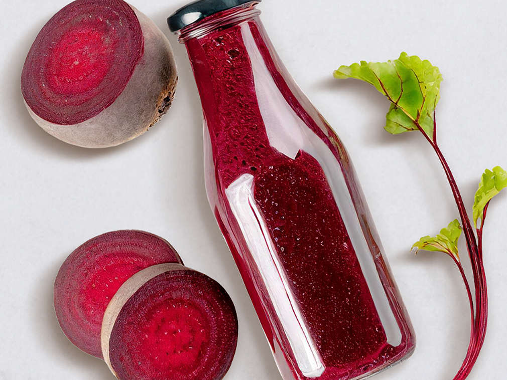 Детайлно изображение на сок от червено цвекло