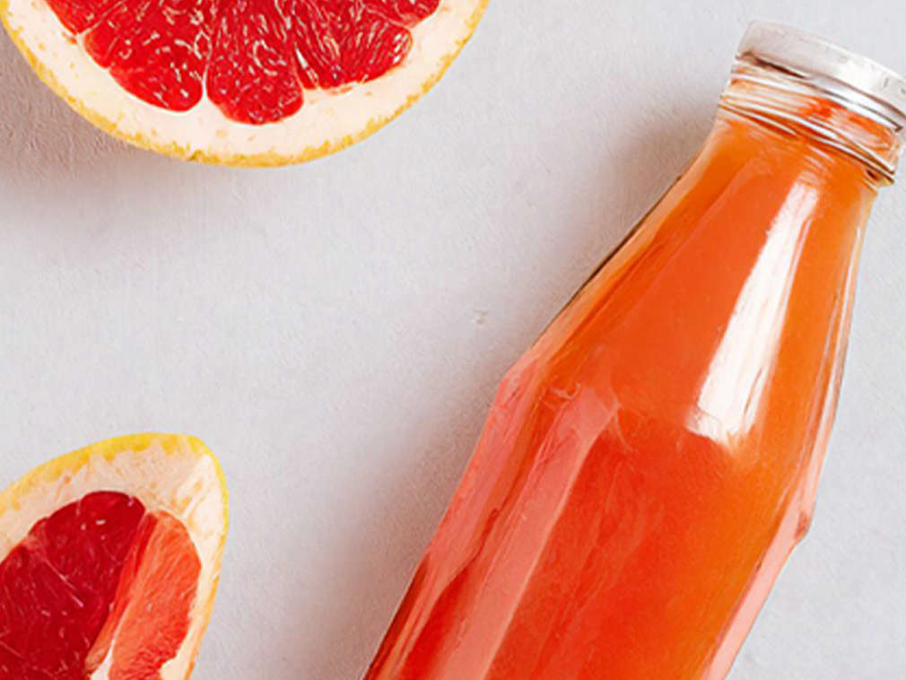 Детайлно изображение на сок от грейпфрут