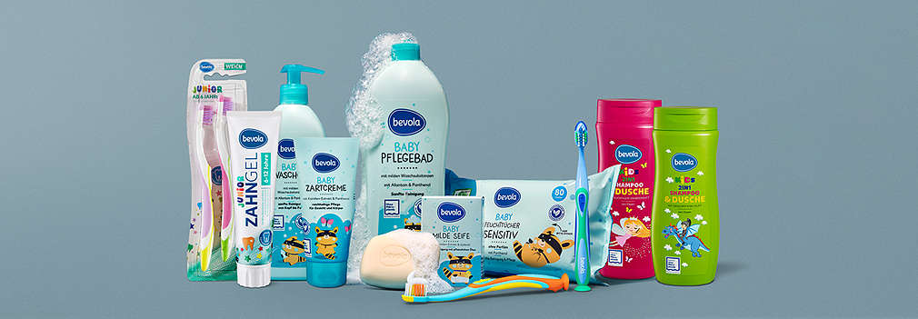 Product range of bevola® Baby and bevola® Kids products