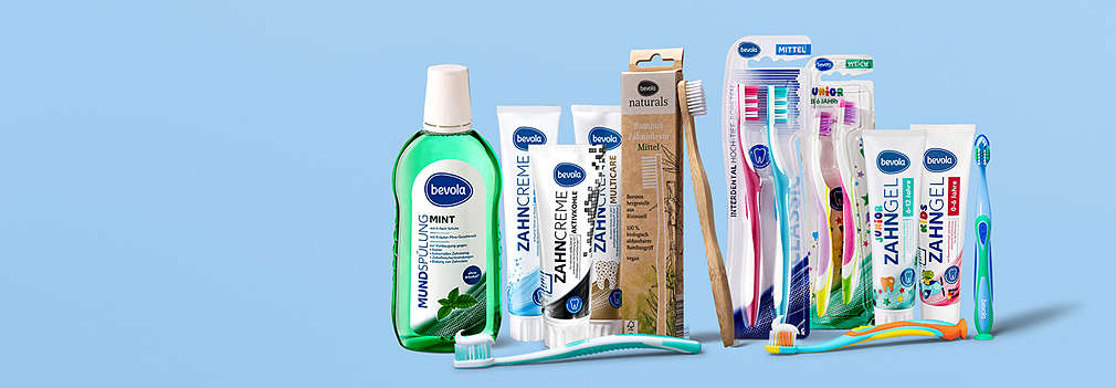 Различни продукти за дентална грижа от марката bevola®