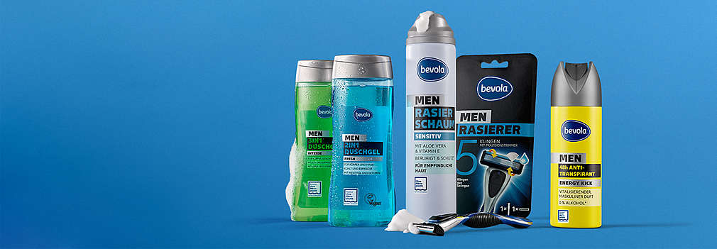 Rôzne produkty pre starostlivosť o tvár a celé telo pre mužov bevola® Men
