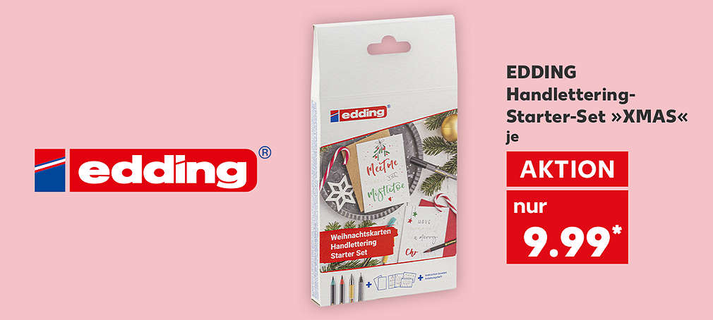 Produktabbildung: EDDING Handlettering-Starter-Set »XMAS«, je, Aktion, 9.99 Euro*; Logo: EDDING®