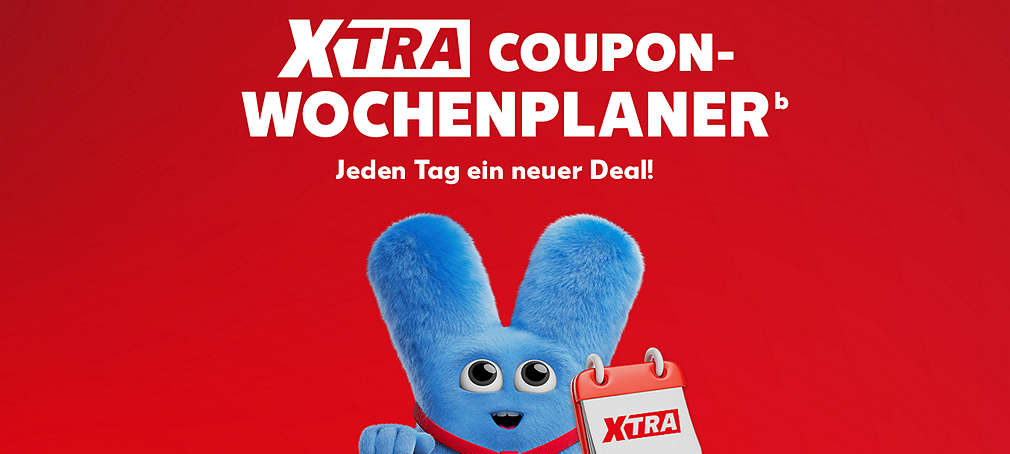 Schriftzug: XTRA Coupon-Wochenplaner; Jeden Tag ein neuer Deal!